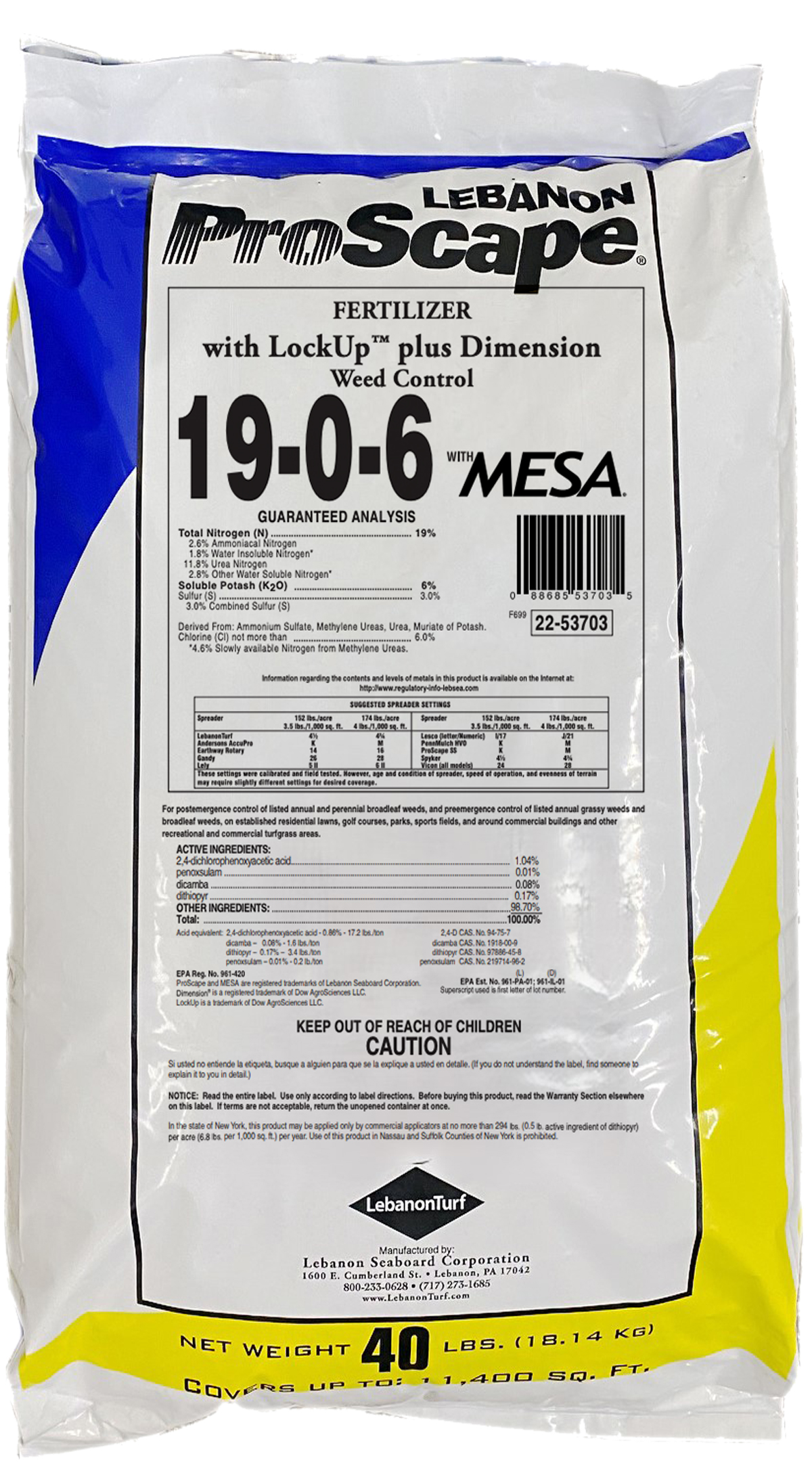 ProScape 19-0-6 40% MESA LockUp + .17 Dimension | LebanonTurf